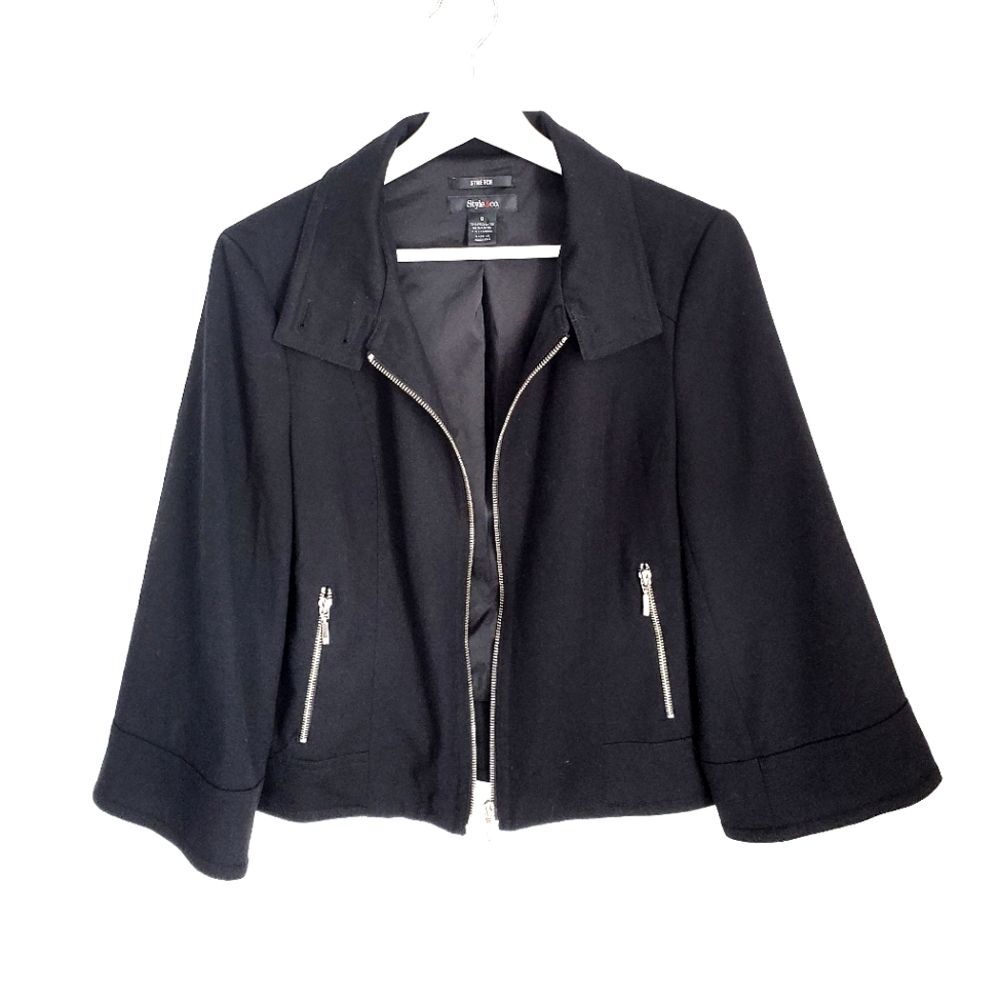 Style & Co. Black Bell Sleeve Jacket Size 8